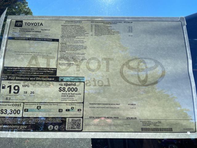 new 2026 Toyota Tundra Hybrid car, priced at $79,983