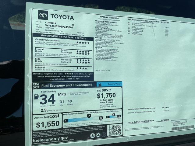 new 2025 Toyota Corolla car, priced at $27,053