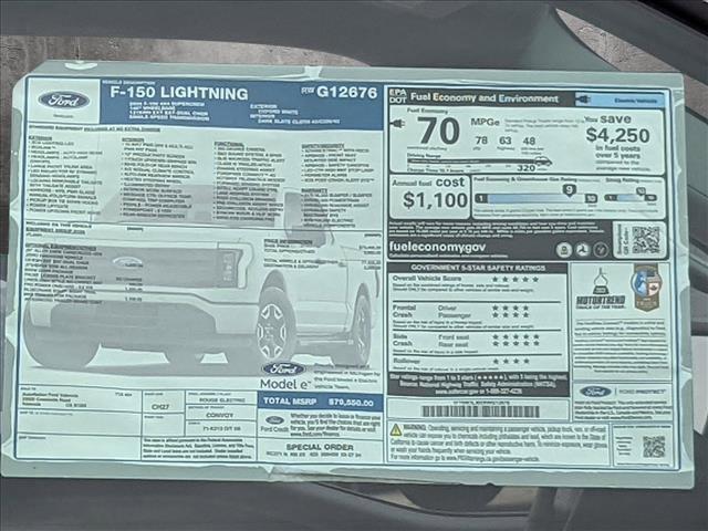 new 2024 Ford F-150 Lightning car, priced at $79,550