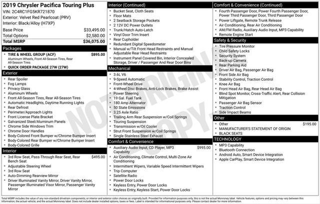 used 2019 Chrysler Pacifica car, priced at $18,298