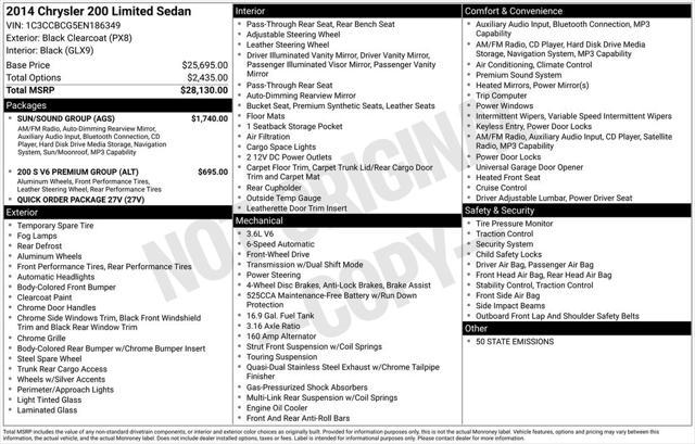 used 2014 Chrysler 200 car, priced at $10,499