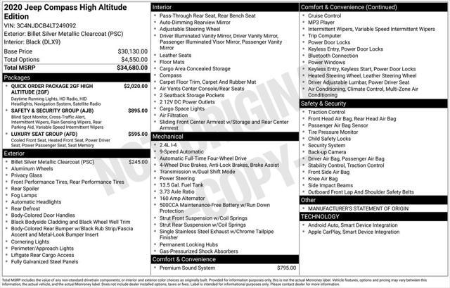 used 2020 Jeep Compass car, priced at $19,178