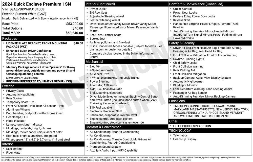 used 2024 Buick Enclave car, priced at $37,439