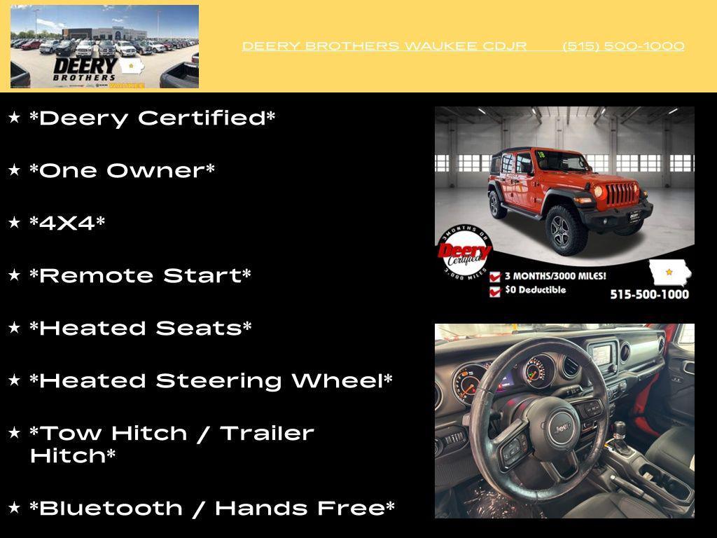 used 2018 Jeep Wrangler Unlimited car, priced at $19,692