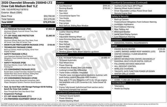 used 2020 Chevrolet Silverado 2500 car, priced at $45,556