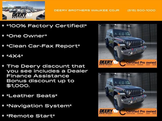 used 2021 Jeep Wrangler Unlimited car, priced at $36,987