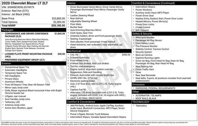 used 2020 Chevrolet Blazer car, priced at $23,326