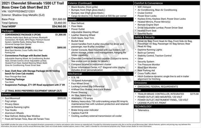 used 2021 Chevrolet Silverado 1500 car, priced at $39,776