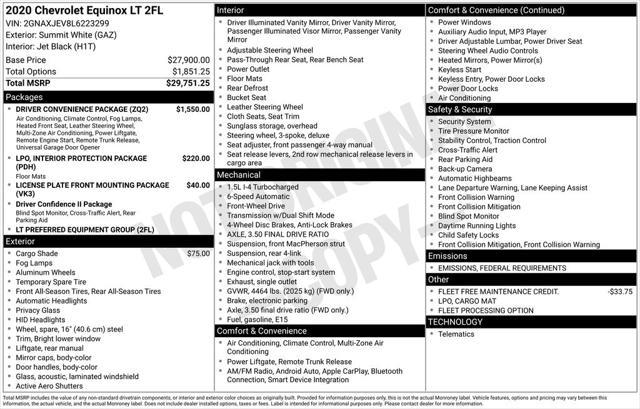 used 2020 Chevrolet Equinox car, priced at $18,629