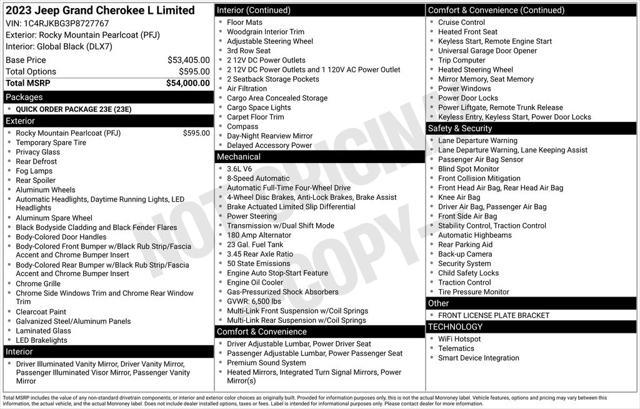 used 2023 Jeep Grand Cherokee L car, priced at $33,587
