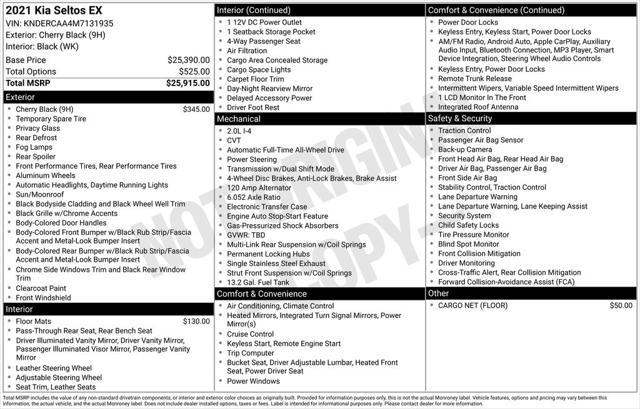 used 2021 Kia Seltos car, priced at $18,211