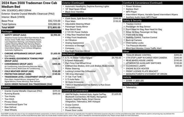 used 2024 Ram 3500 car, priced at $54,781