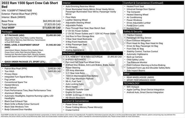 used 2022 Ram 1500 car, priced at $41,200