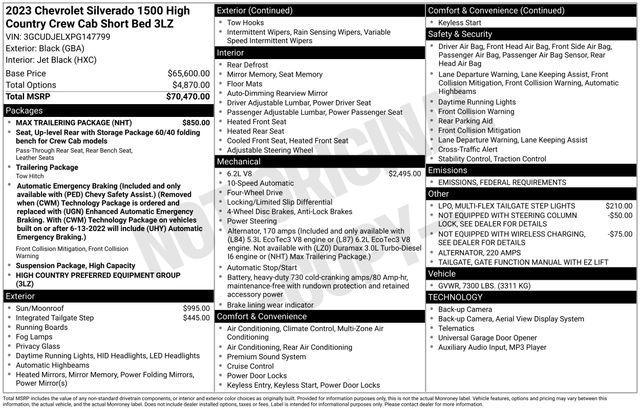 used 2023 Chevrolet Silverado 1500 car, priced at $51,390