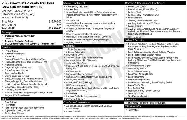 used 2025 Chevrolet Colorado car, priced at $39,762
