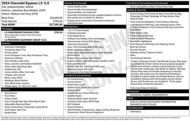 used 2024 Chevrolet Equinox car, priced at $21,224