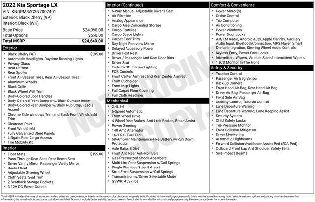 used 2022 Kia Sportage car, priced at $17,433