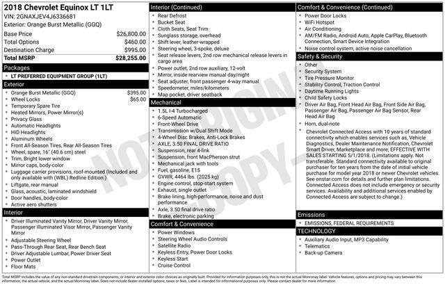 used 2018 Chevrolet Equinox car, priced at $12,291