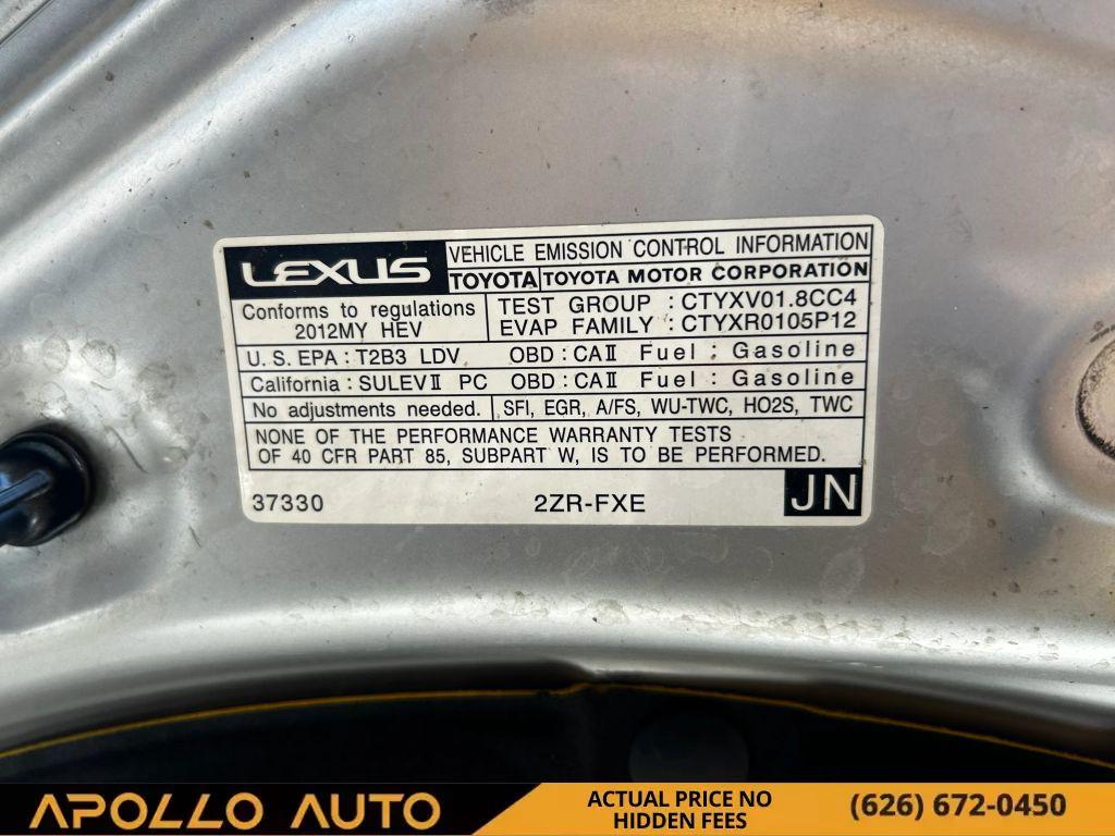 used 2012 Lexus CT 200h car, priced at $11,800