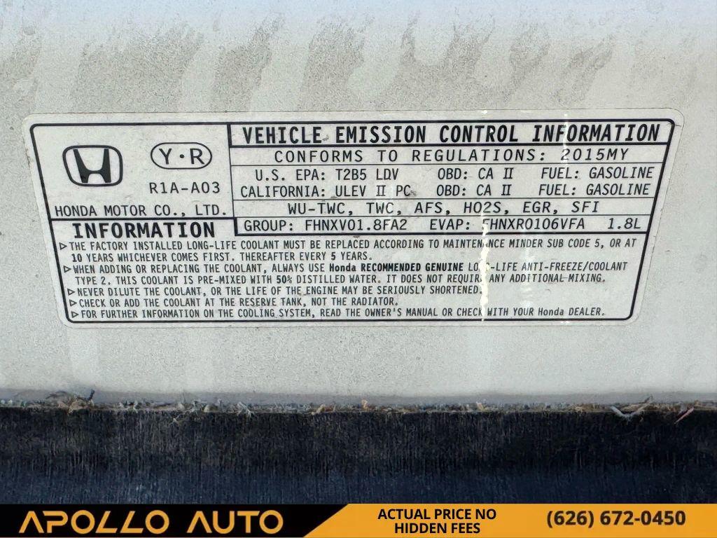 used 2015 Honda Civic car, priced at $13,800