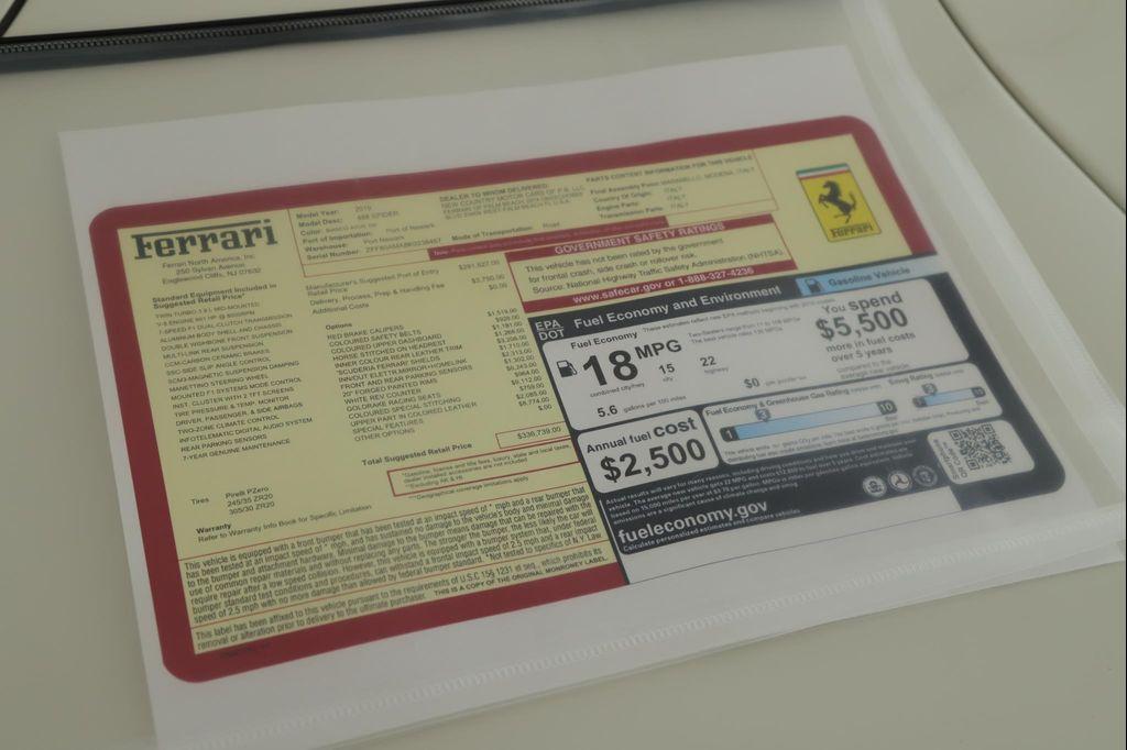 used 2019 Ferrari 488 Spider car, priced at $298,900
