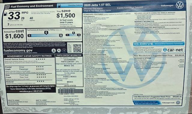 new 2025 Volkswagen Jetta car, priced at $29,335