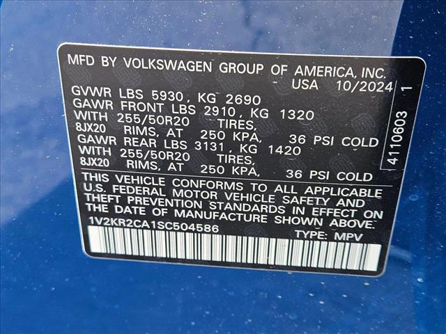 new 2025 Volkswagen Atlas car, priced at $46,830