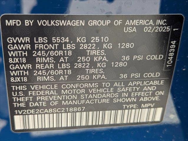 new 2025 Volkswagen Atlas Cross Sport car, priced at $37,316