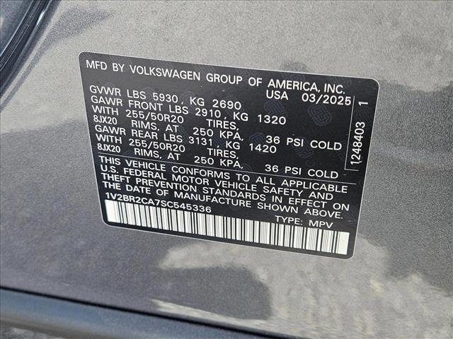 new 2025 Volkswagen Atlas car, priced at $45,816