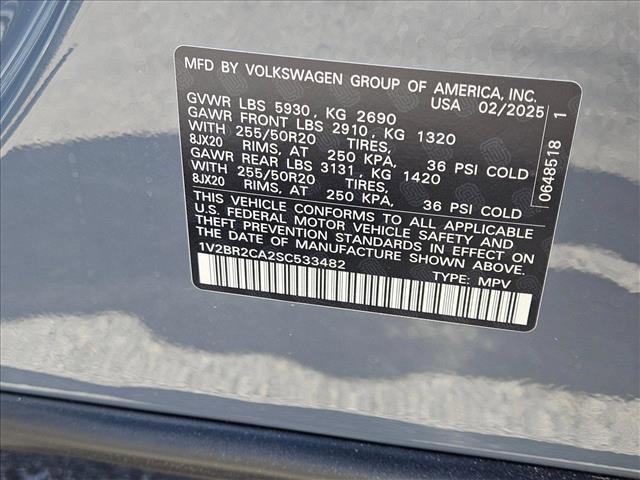 new 2025 Volkswagen Atlas car, priced at $46,024