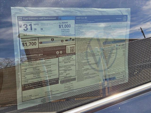 new 2025 Volkswagen Taos car, priced at $28,561