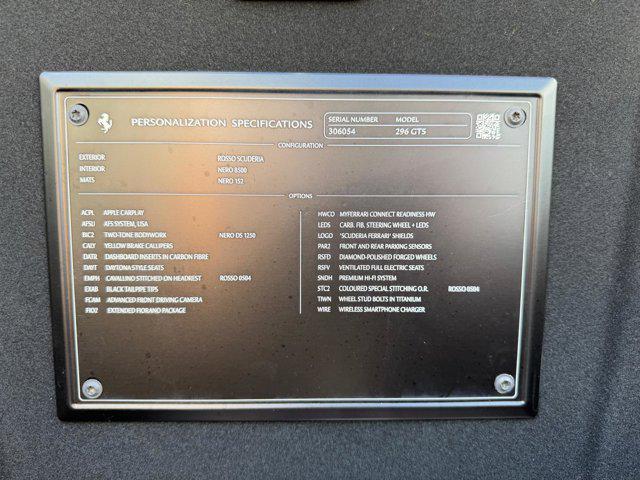 used 2024 Ferrari 296 GTS car, priced at $419,800