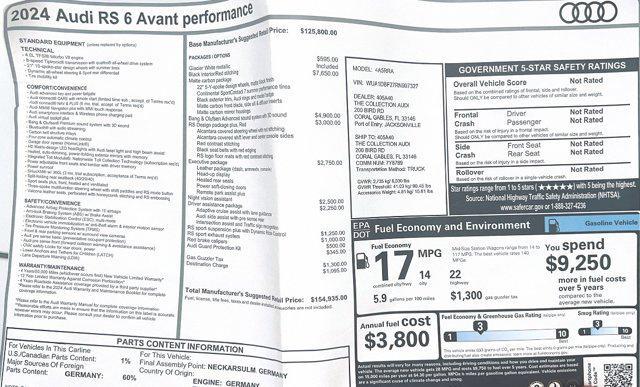 used 2024 Audi RS 6 Avant car, priced at $129,800