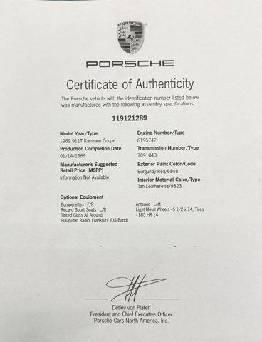 used 1969 Porsche 911 car, priced at $89,800