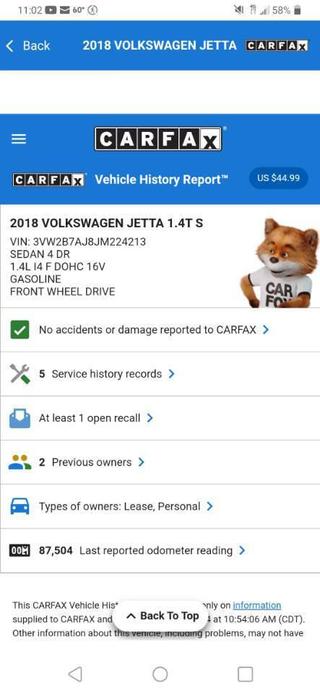 used 2018 Volkswagen Jetta car, priced at $10,995