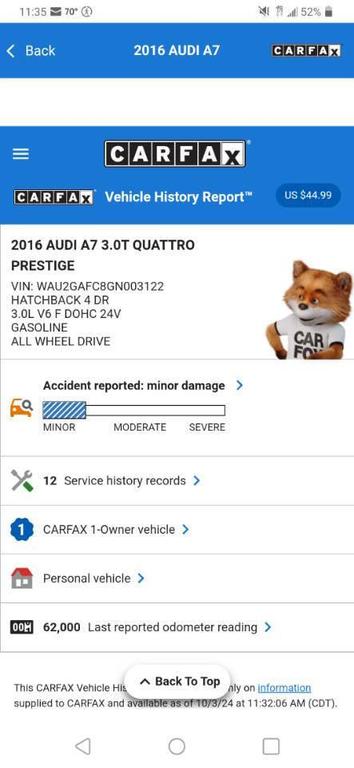 used 2016 Audi A7 car, priced at $19,995