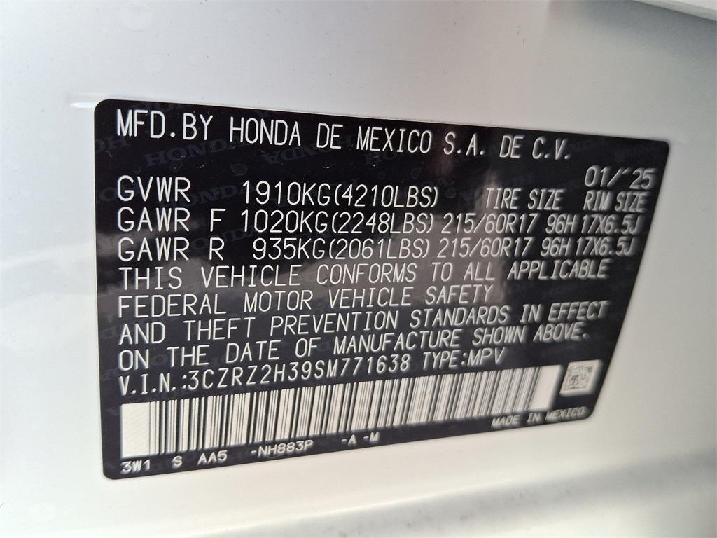 new 2025 Honda HR-V car, priced at $28,750