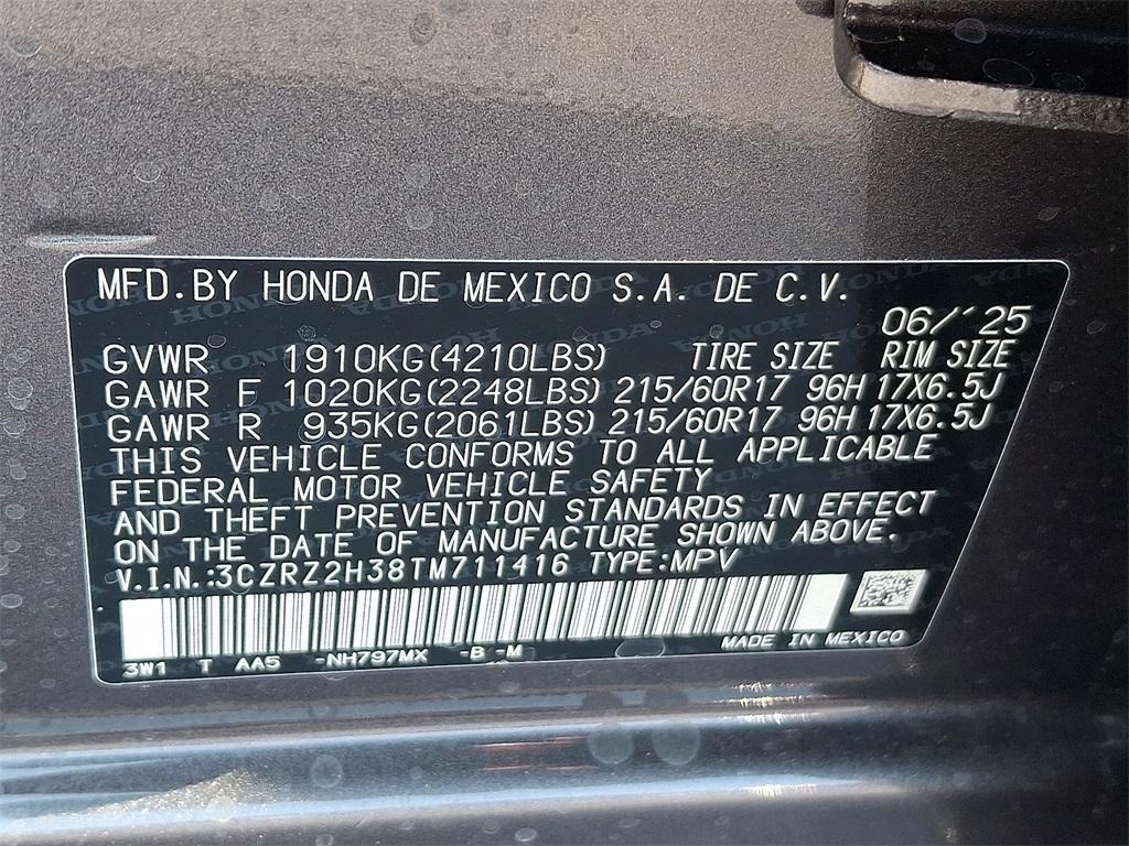 new 2026 Honda HR-V car, priced at $29,095