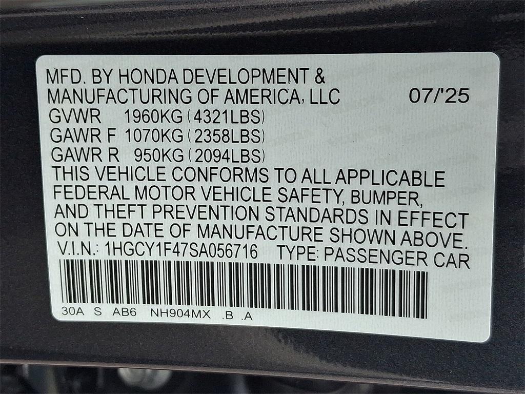 new 2025 Honda Accord car, priced at $31,710
