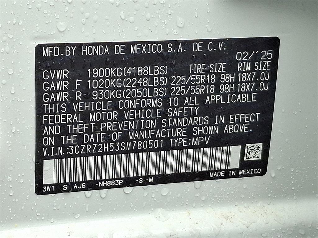 new 2025 Honda HR-V car, priced at $30,850