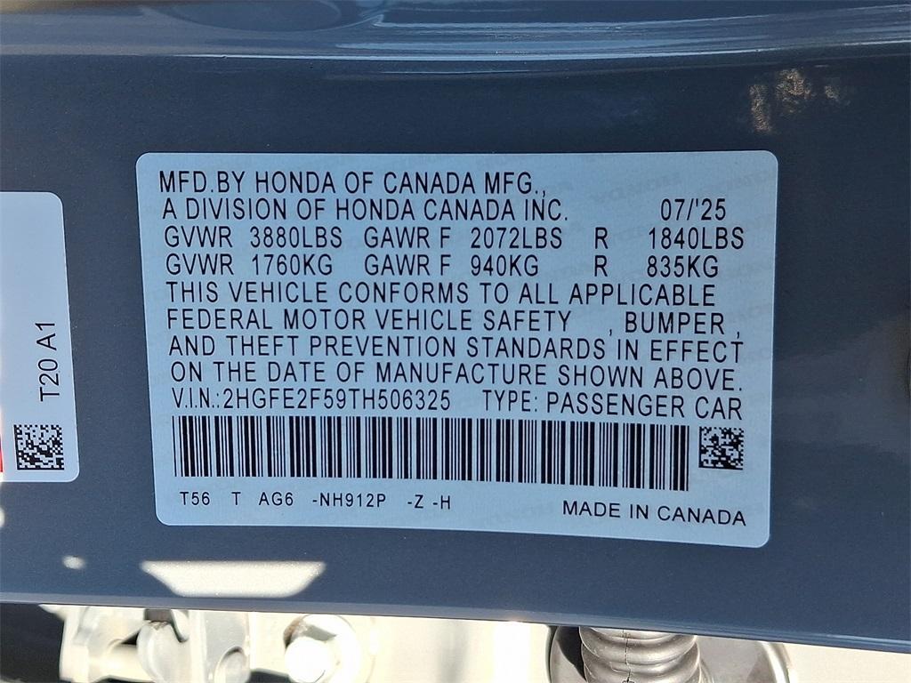 new 2026 Honda Civic car, priced at $28,200