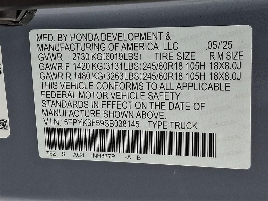 new 2025 Honda Ridgeline car, priced at $46,585