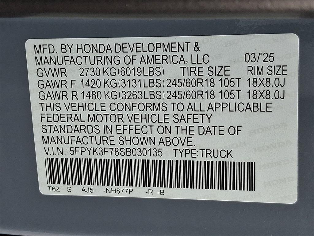 new 2025 Honda Ridgeline car, priced at $49,185