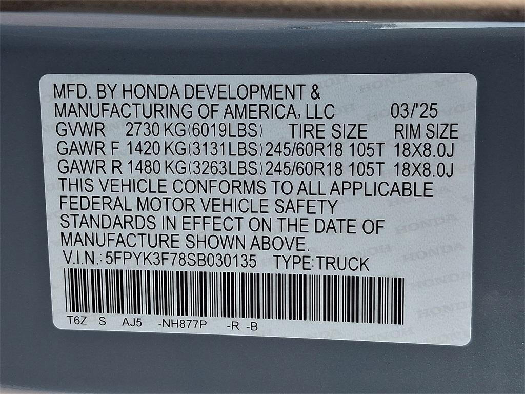 new 2025 Honda Ridgeline car, priced at $49,185