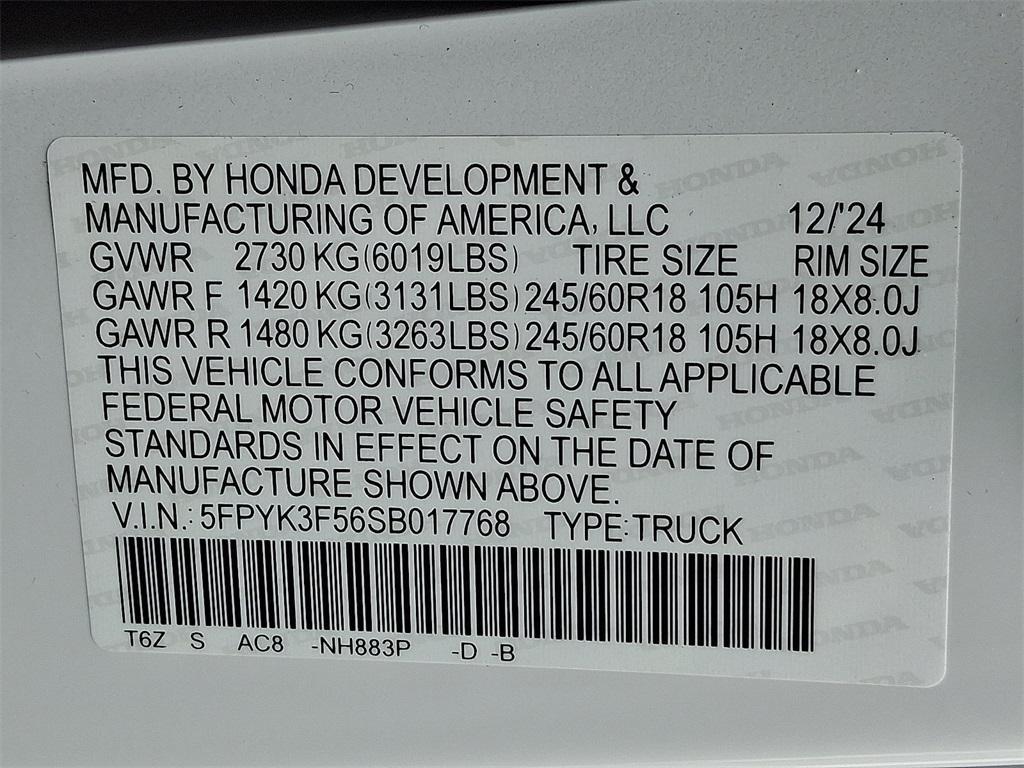 new 2025 Honda Ridgeline car, priced at $46,130