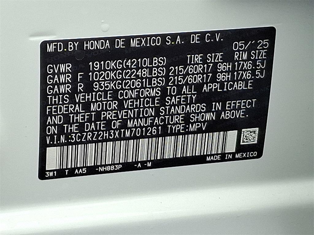 new 2026 Honda HR-V car, priced at $29,550