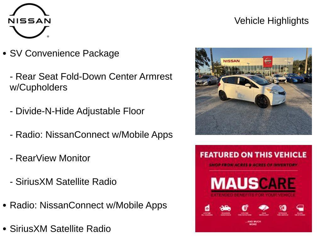 used 2015 Nissan Versa Note car, priced at $5,498