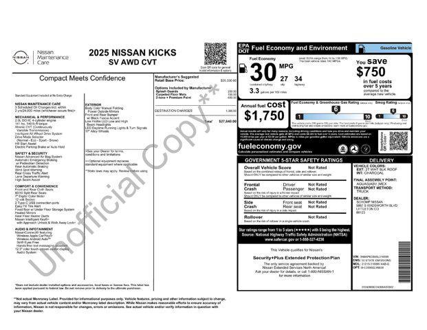used 2025 Nissan Kicks car, priced at $22,871