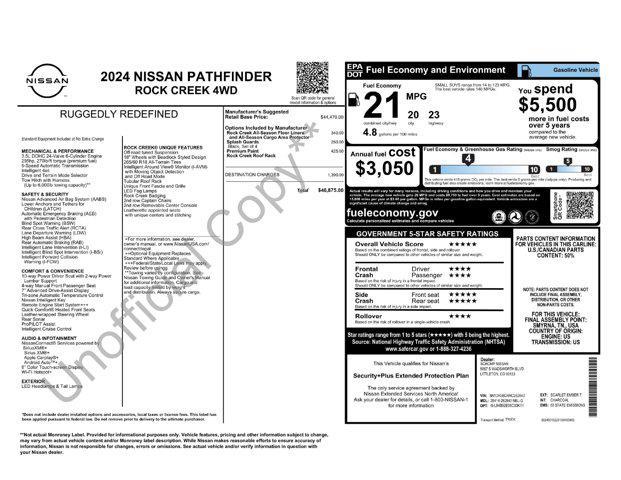 new 2024 Nissan Pathfinder car, priced at $42,875