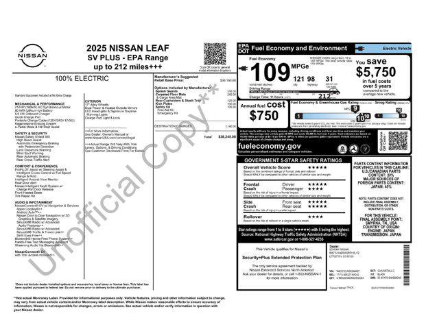 new 2025 Nissan Leaf car, priced at $32,245